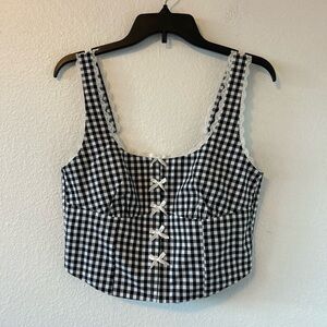 Moa Moa Black and White Gingham Crop Top